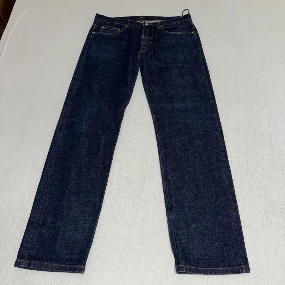 APC New Standard-straight Selvedge Denim Jeans Men 35x32 Button Fly NWOT